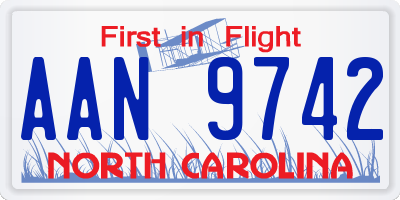 NC license plate AAN9742