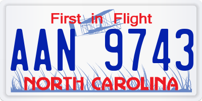 NC license plate AAN9743