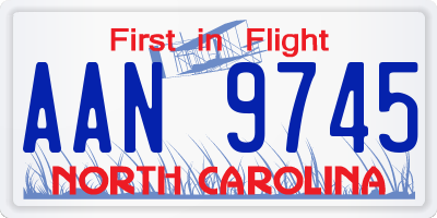 NC license plate AAN9745