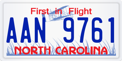 NC license plate AAN9761