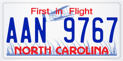 NC license plate AAN9767