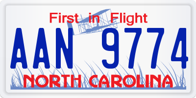 NC license plate AAN9774