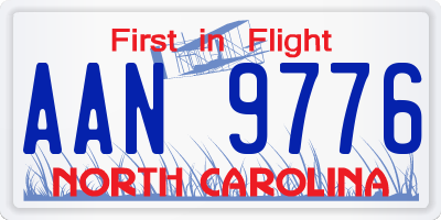 NC license plate AAN9776