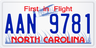 NC license plate AAN9781