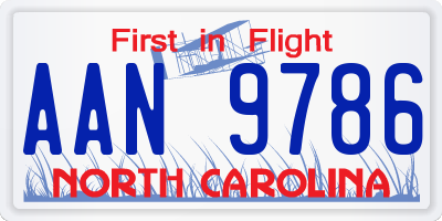 NC license plate AAN9786