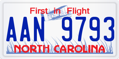 NC license plate AAN9793