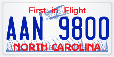 NC license plate AAN9800