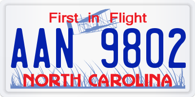 NC license plate AAN9802