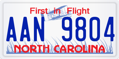 NC license plate AAN9804
