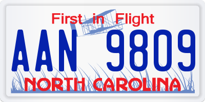 NC license plate AAN9809
