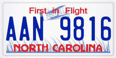NC license plate AAN9816