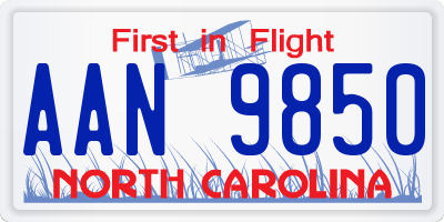 NC license plate AAN9850