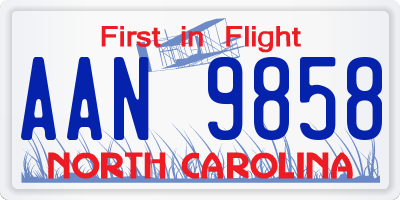 NC license plate AAN9858