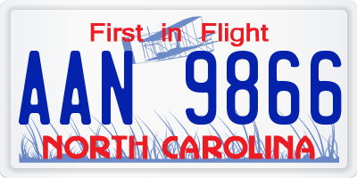 NC license plate AAN9866