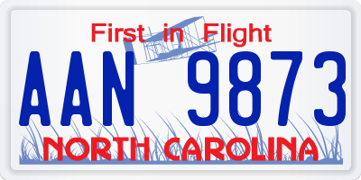 NC license plate AAN9873