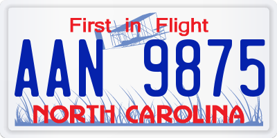 NC license plate AAN9875