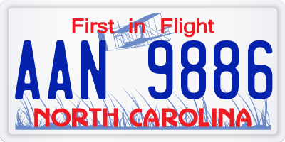 NC license plate AAN9886
