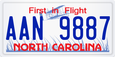 NC license plate AAN9887