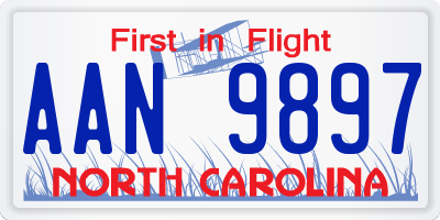 NC license plate AAN9897