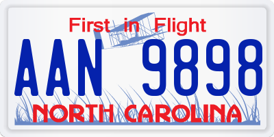 NC license plate AAN9898