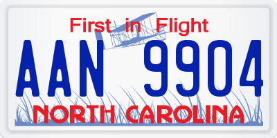 NC license plate AAN9904