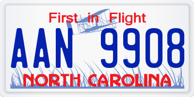 NC license plate AAN9908