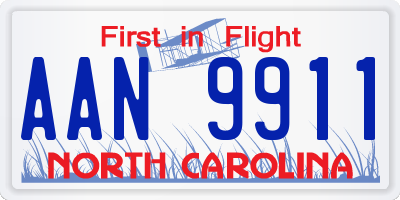 NC license plate AAN9911