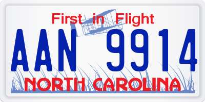 NC license plate AAN9914