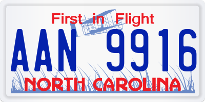 NC license plate AAN9916