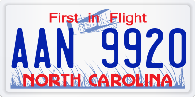 NC license plate AAN9920
