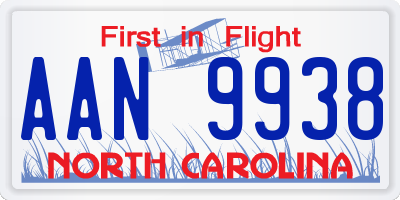 NC license plate AAN9938