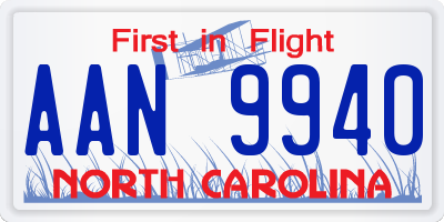 NC license plate AAN9940