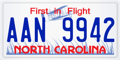 NC license plate AAN9942