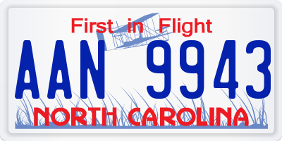 NC license plate AAN9943