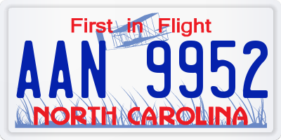 NC license plate AAN9952
