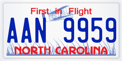 NC license plate AAN9959