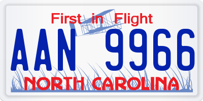 NC license plate AAN9966