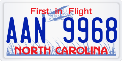 NC license plate AAN9968