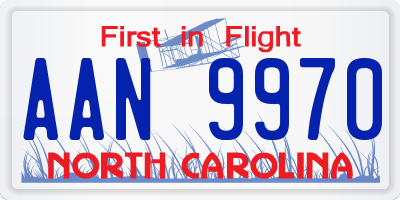NC license plate AAN9970