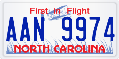 NC license plate AAN9974