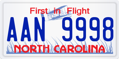 NC license plate AAN9998