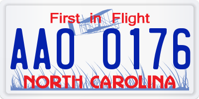 NC license plate AAO0176