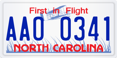 NC license plate AAO0341