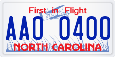 NC license plate AAO0400