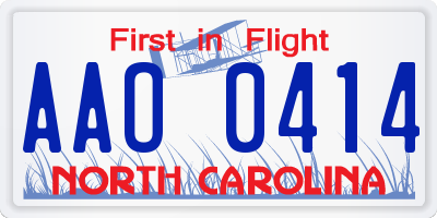 NC license plate AAO0414