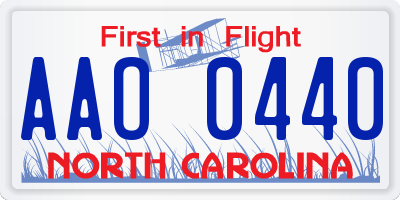 NC license plate AAO0440