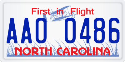 NC license plate AAO0486