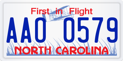 NC license plate AAO0579