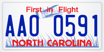 NC license plate AAO0591