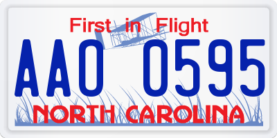 NC license plate AAO0595